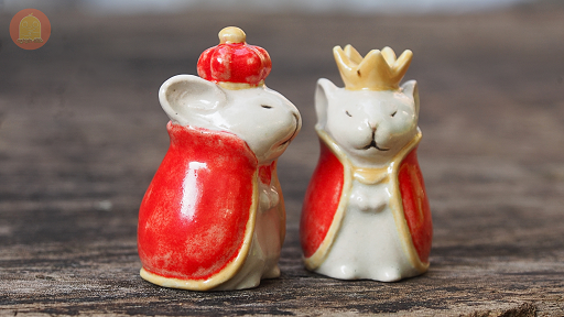Bộ cờ vua chuột bằng gốm - Nghịch Đất - Clay Play