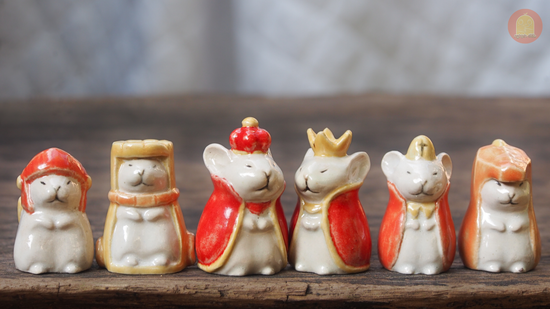 Bộ cờ vua chuột bằng gốm - Nghịch Đất - Clay Play