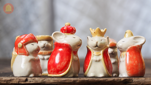 Bộ cờ vua chuột bằng gốm - Nghịch Đất - Clay Play