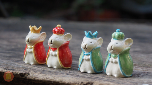 Bộ cờ vua chuột bằng gốm - Nghịch Đất - Clay Play